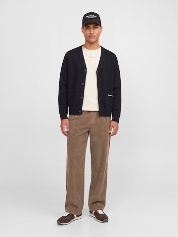 JACK & JONES Loose fit Pleat-Front Pants 'JPStevan' in Brown
