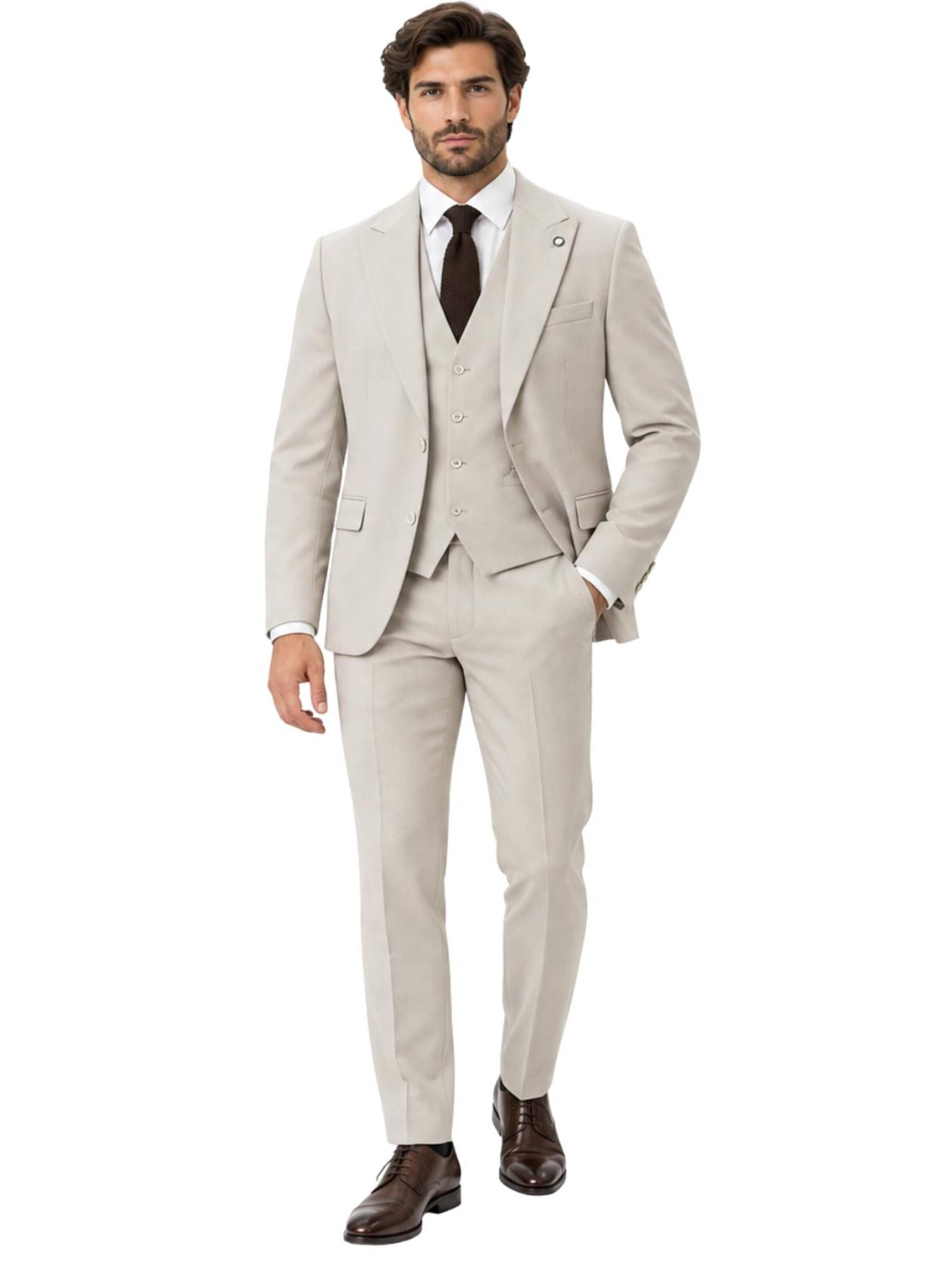 Guild Slim fit Suit 'Slim fit Business Anzug' in Beige: front