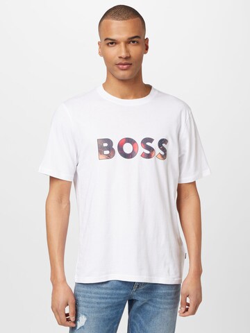 Maglietta di BOSS in bianco: frontale
