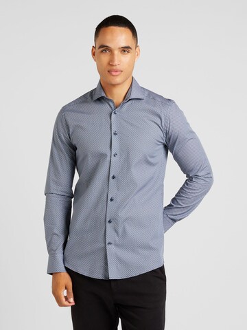 Bruun & Stengade Slim Fit Hemd 'Howard' in Blau: Vorderseite