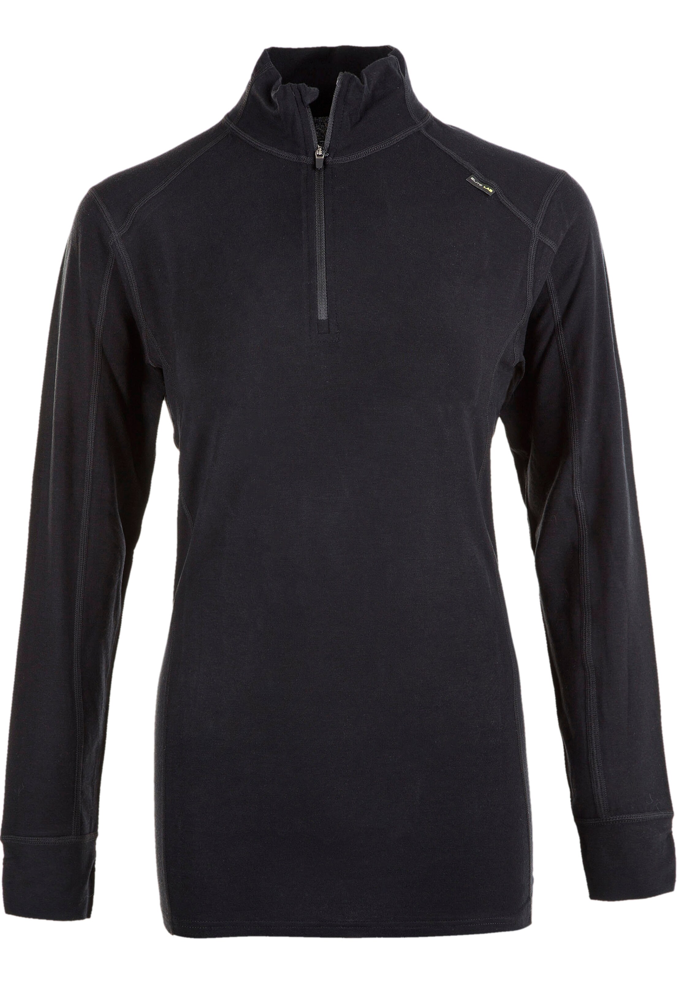 ELITE LAB Funktionsshirt 'WOOL X1 ELITE' in Schwarz: Vorderseite