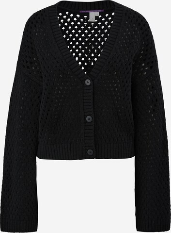 QS Strickjacke in Schwarz: predná strana