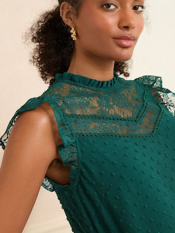 Chemisier love & roses en vert