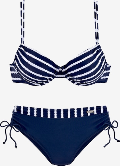 LASCANA Bikini koossa L/D värissä laivastonsininen / valkoinen, Tuotenäkymä