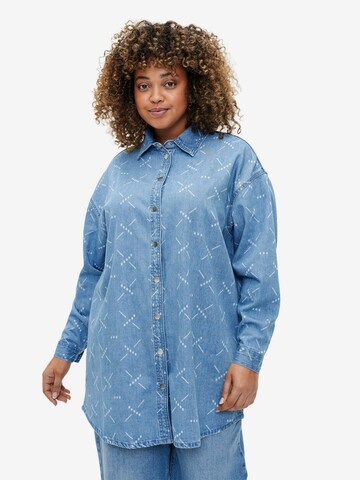 Veste mi-saison 'JEVELYN' Zizzi en bleu : devant