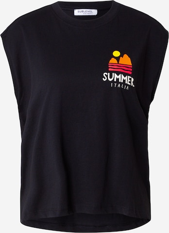 T-shirt Sublevel en noir : devant