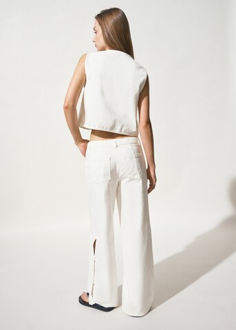 MANGO TEEN Wide leg Jeans 'Aiko' in White