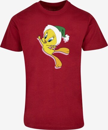 ABSOLUTE CULT T-Shirt 'Looney Tunes - Tweety Christmas Hat' in Rot: predná strana