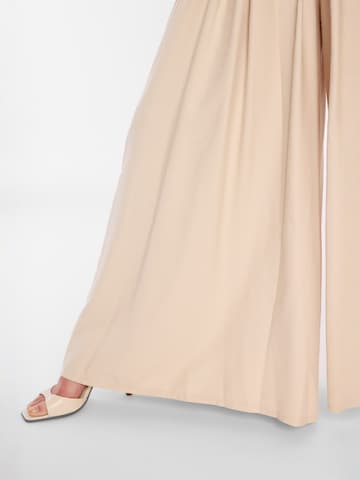 Ana Alcazar Regular Bandplooibroek 'Dorin' in Beige