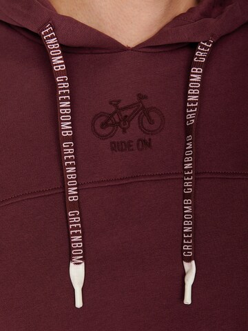 Felpa 'Bike Ride On' di GREENBOMB in rosso