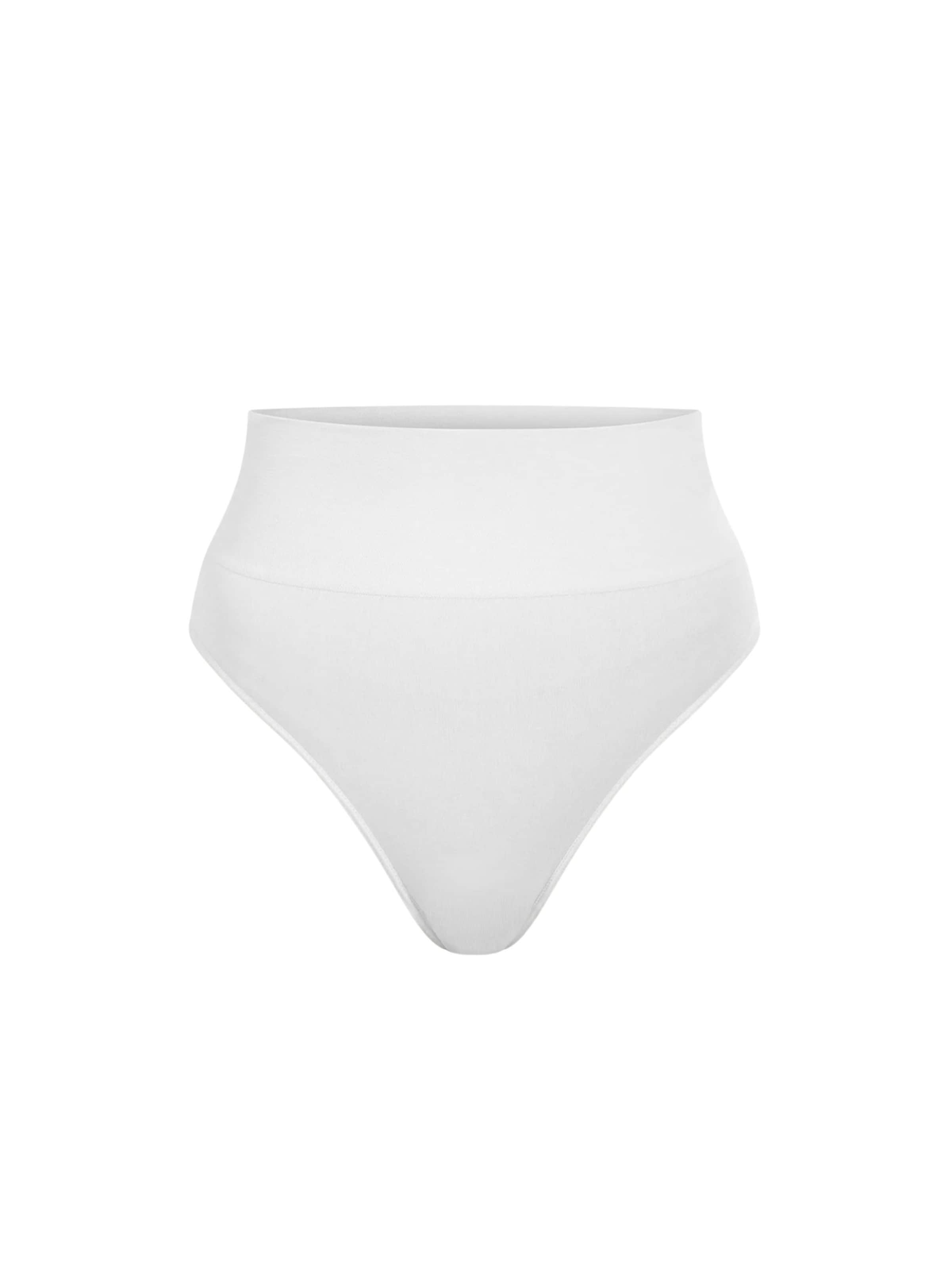 Smilodox Mid Waist String Nysa Seamless in Weiß: Vorderseite