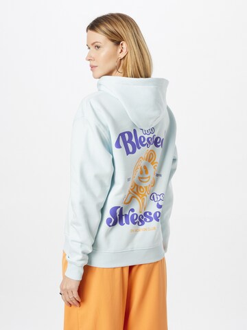 On Vacation Club Sweatshirt 'Too Blessed to be Stressed' in Blue: front