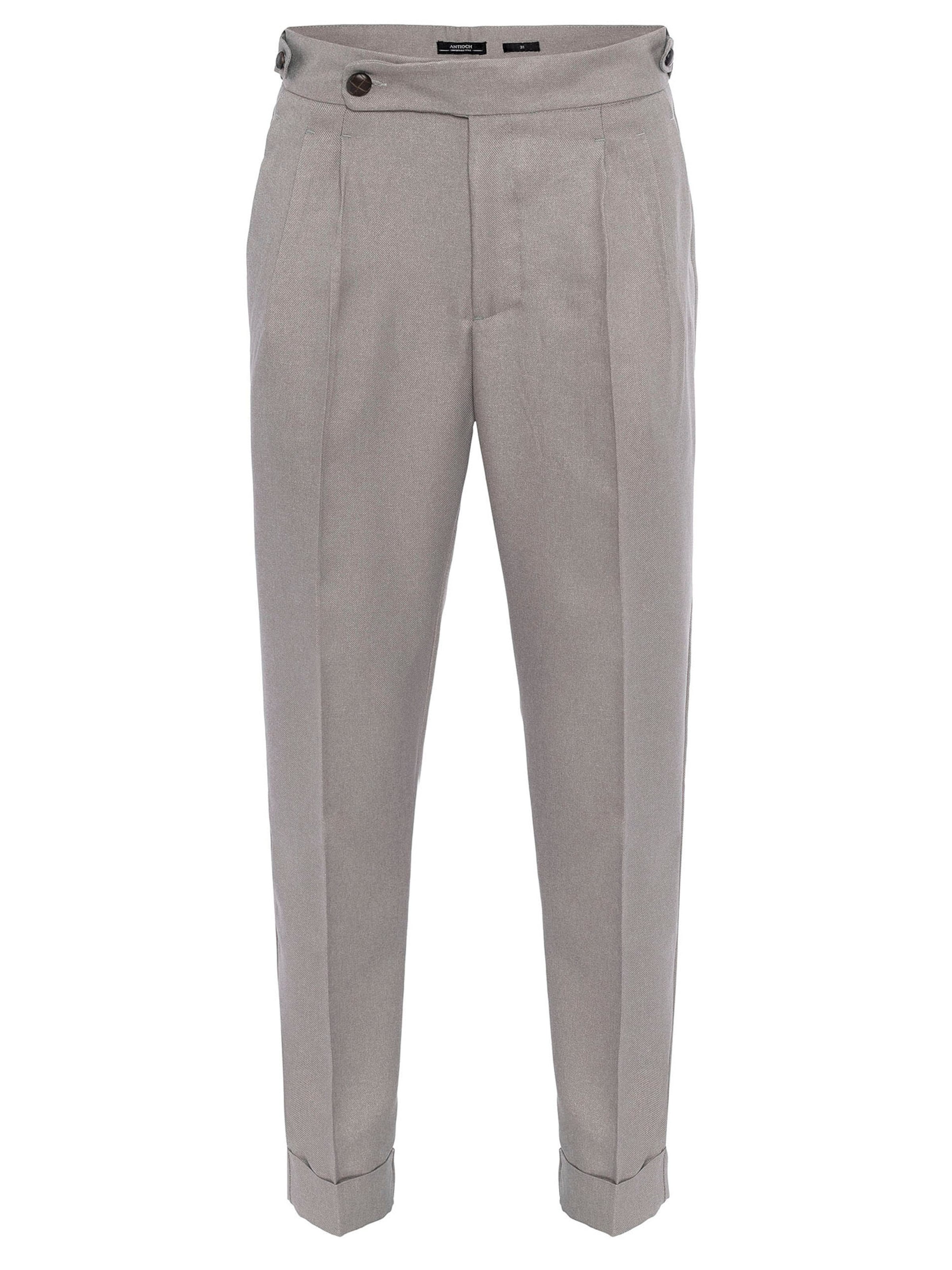 Antioch - Regular Calças com pregas em cinzento: frente