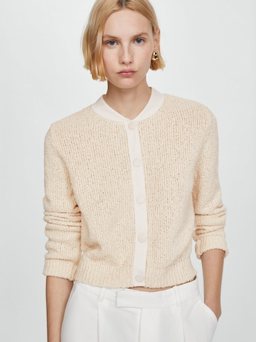 MANGO Knit Cardigan 'Bali' in White: front