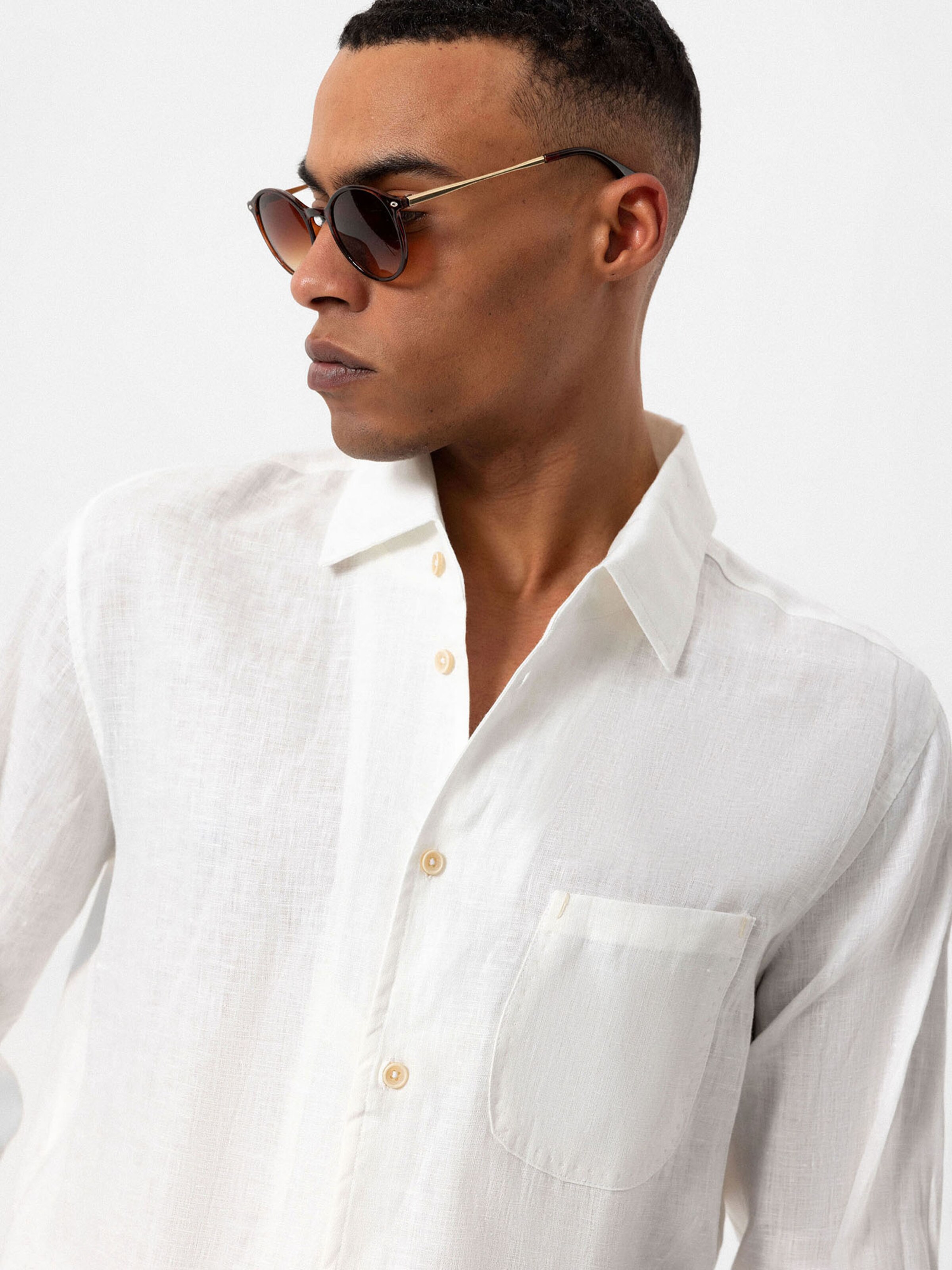 Antioch Slim fit Button Up Shirt in White