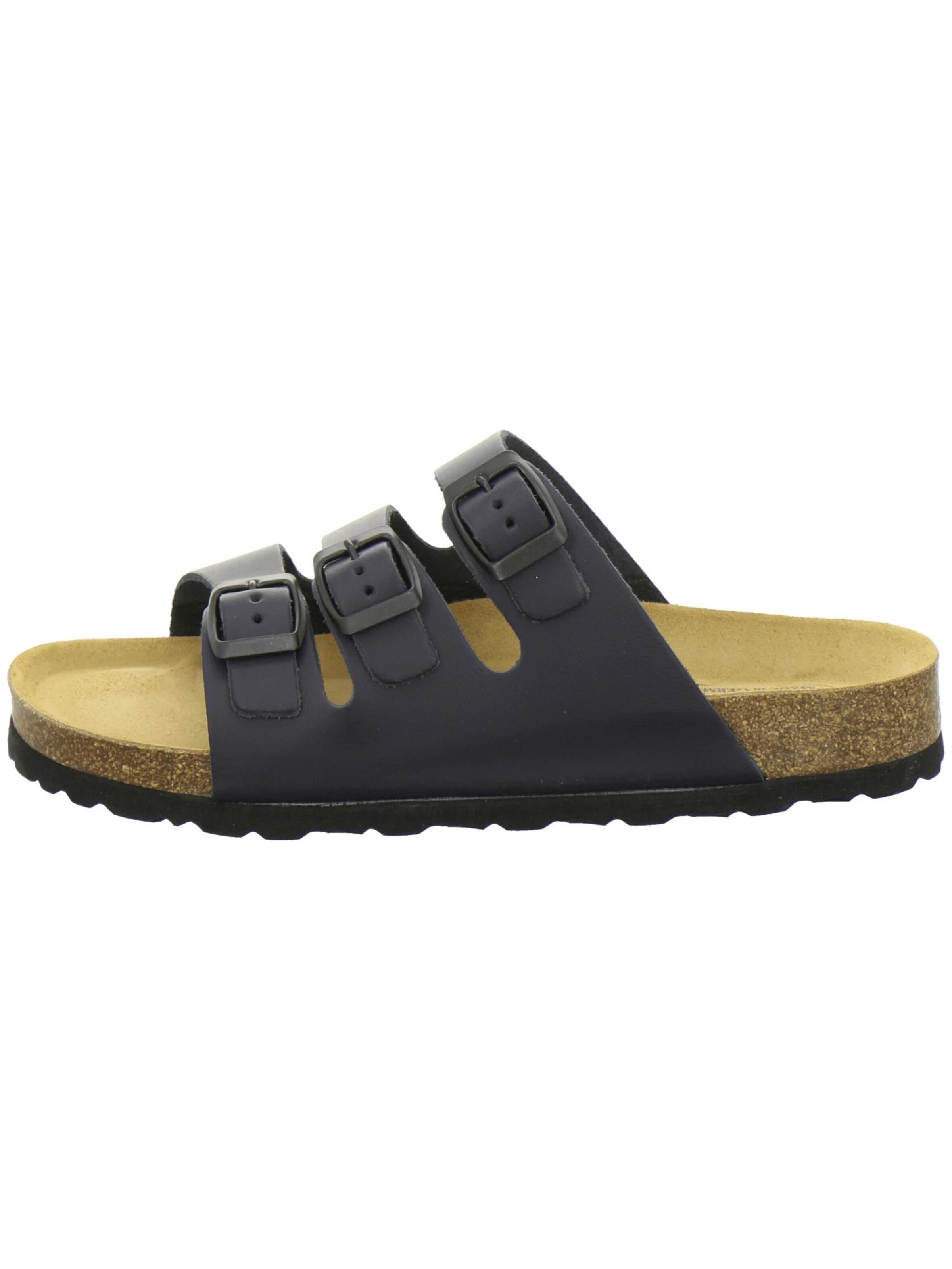 Mule 'Pantoletten Herren Dreischnaller navy Leder' AFS-Schuhe en bleu