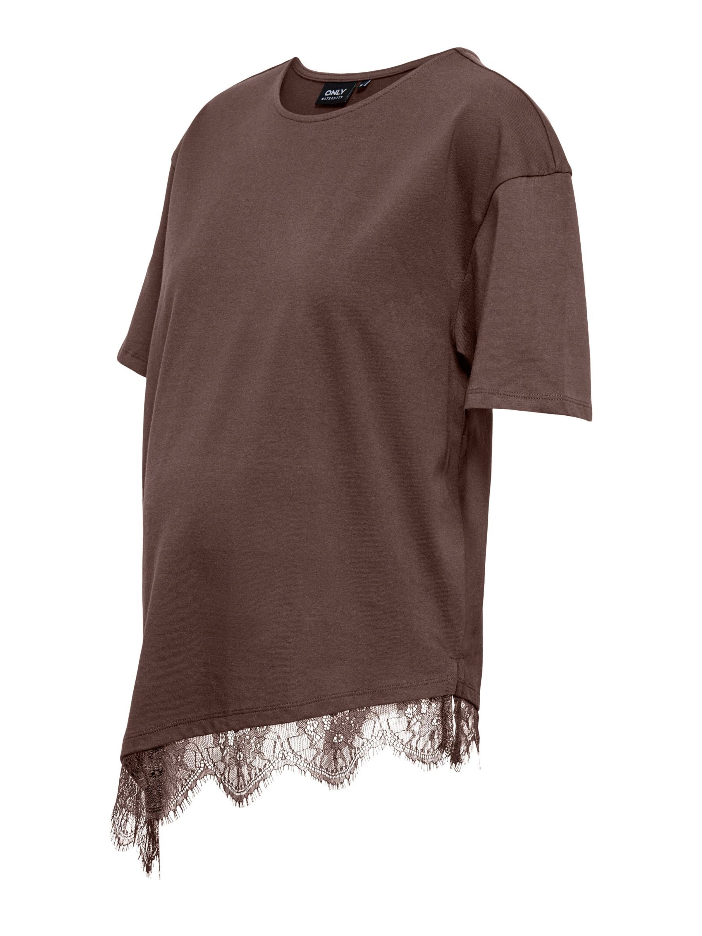Only Maternity T-Shirt 'OLMCast' in Braun