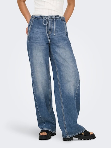 ONLY Wide leg Jeans in Blauw: voorkant