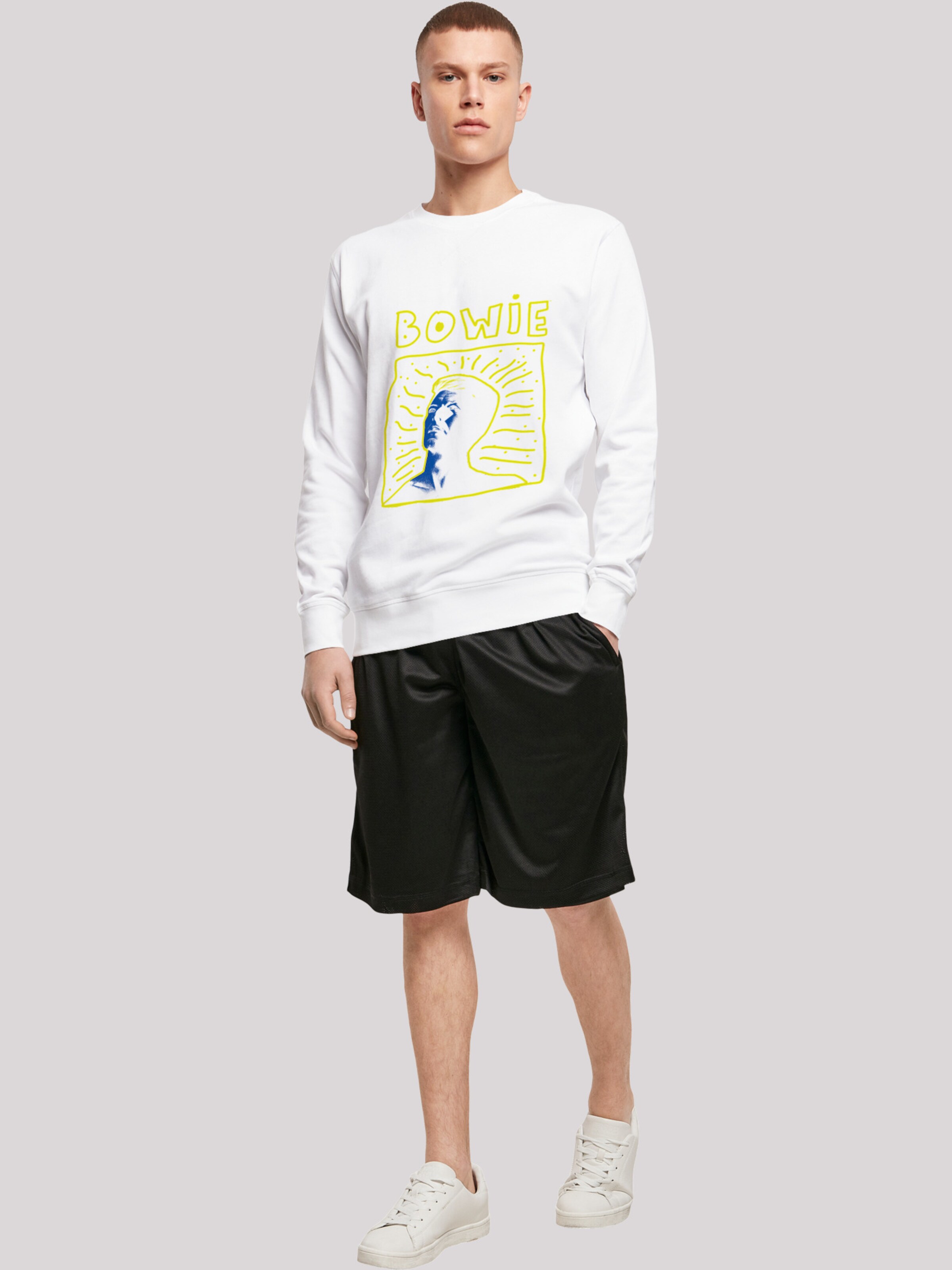 Männer Sweat F4NT4STIC Sweatshirt 'David Bowie 90s Frame' in Weiß - GL91862 Männer Sweat F4NT4STIC Sweatshirt 'David Bowie 90s Frame' in Weiß - GL91862