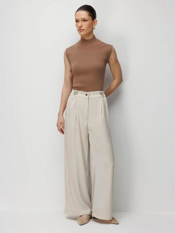 Wide Leg Pantalon à pince MixRay en beige