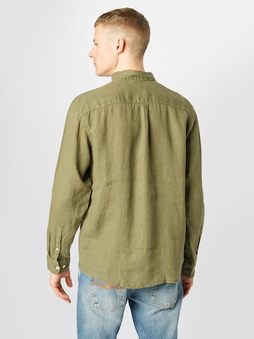 ESPRIT Regular fit Button Up Shirt 'Gmt Dye Lin' in Green