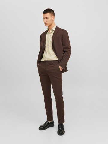 JACK & JONES Slim fit Zakelijk overhemd 'Parker' in Beige