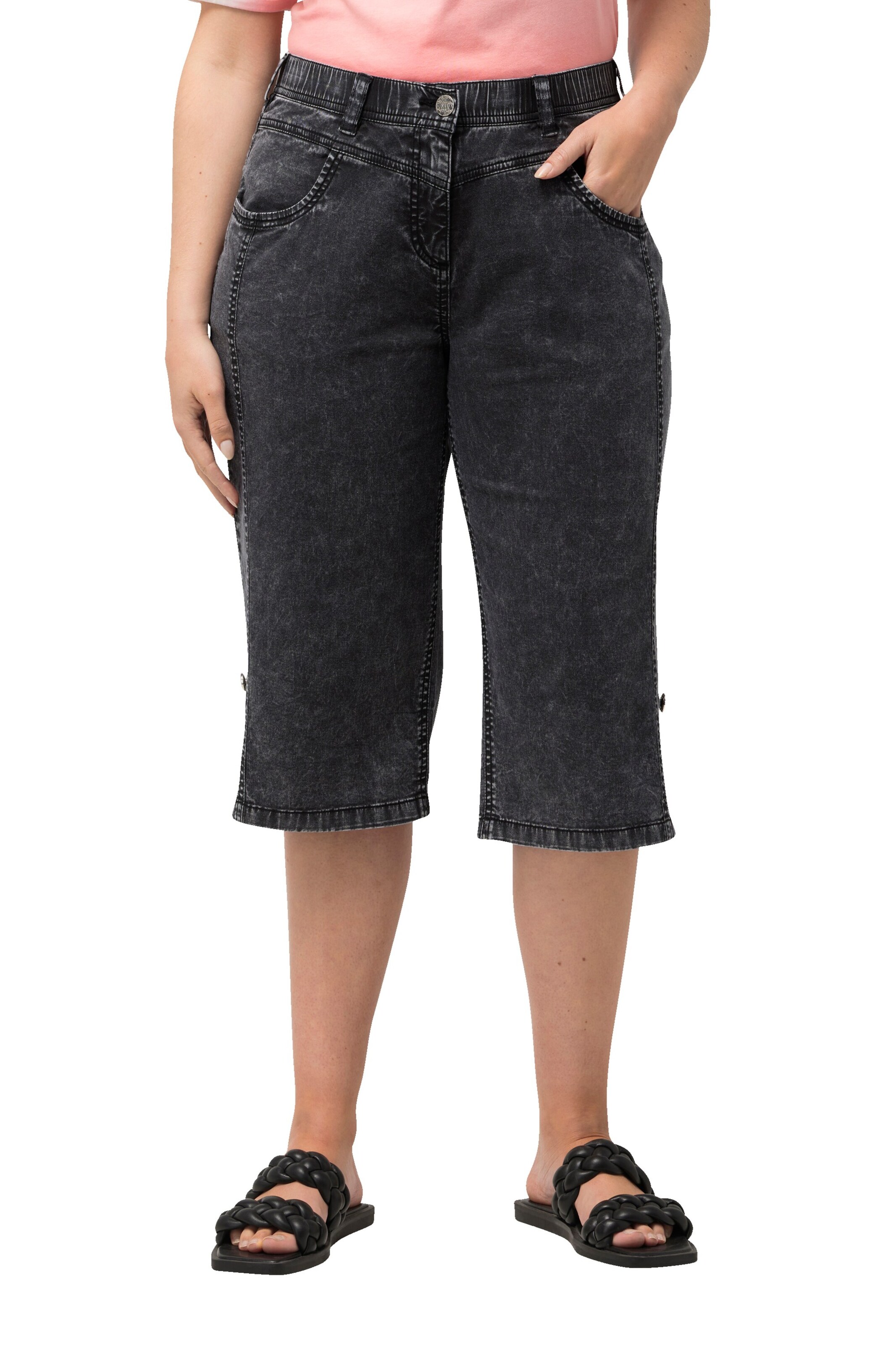 Ulla Popken Skinny Jeans in Schwarz: Vorderseite