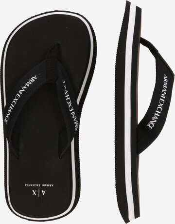 ARMANI EXCHANGE T-bar sandals in Black