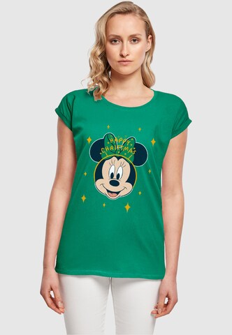 ABSOLUTE CULT Shirt 'Minnie Mouse - Happy Christmas' in Green: front
