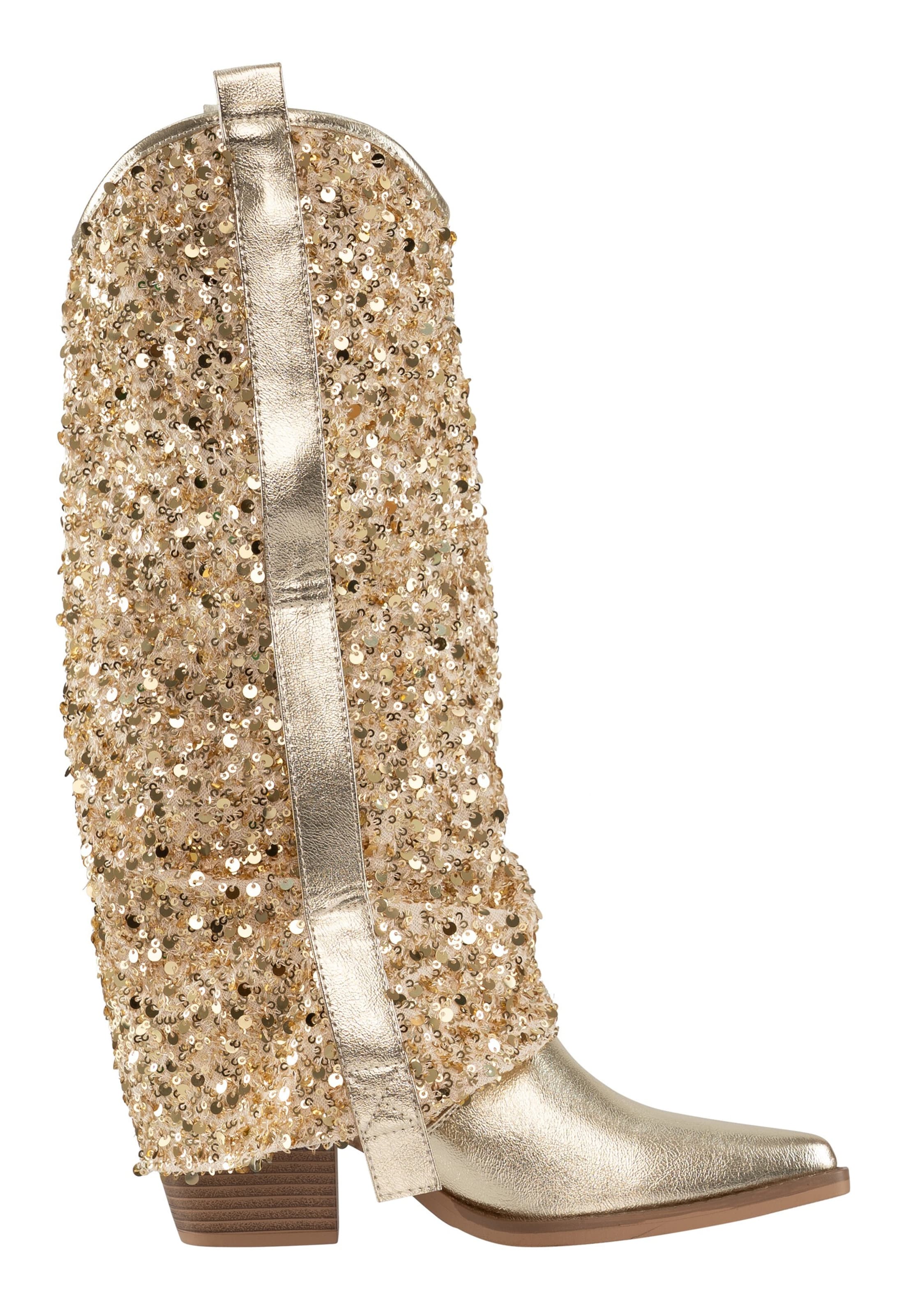 Bottes de cowboy Salinyang en or