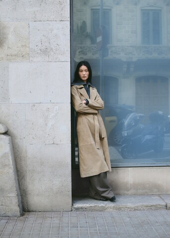 MANGO Between-Seasons Coat 'Brera' in Brown: front