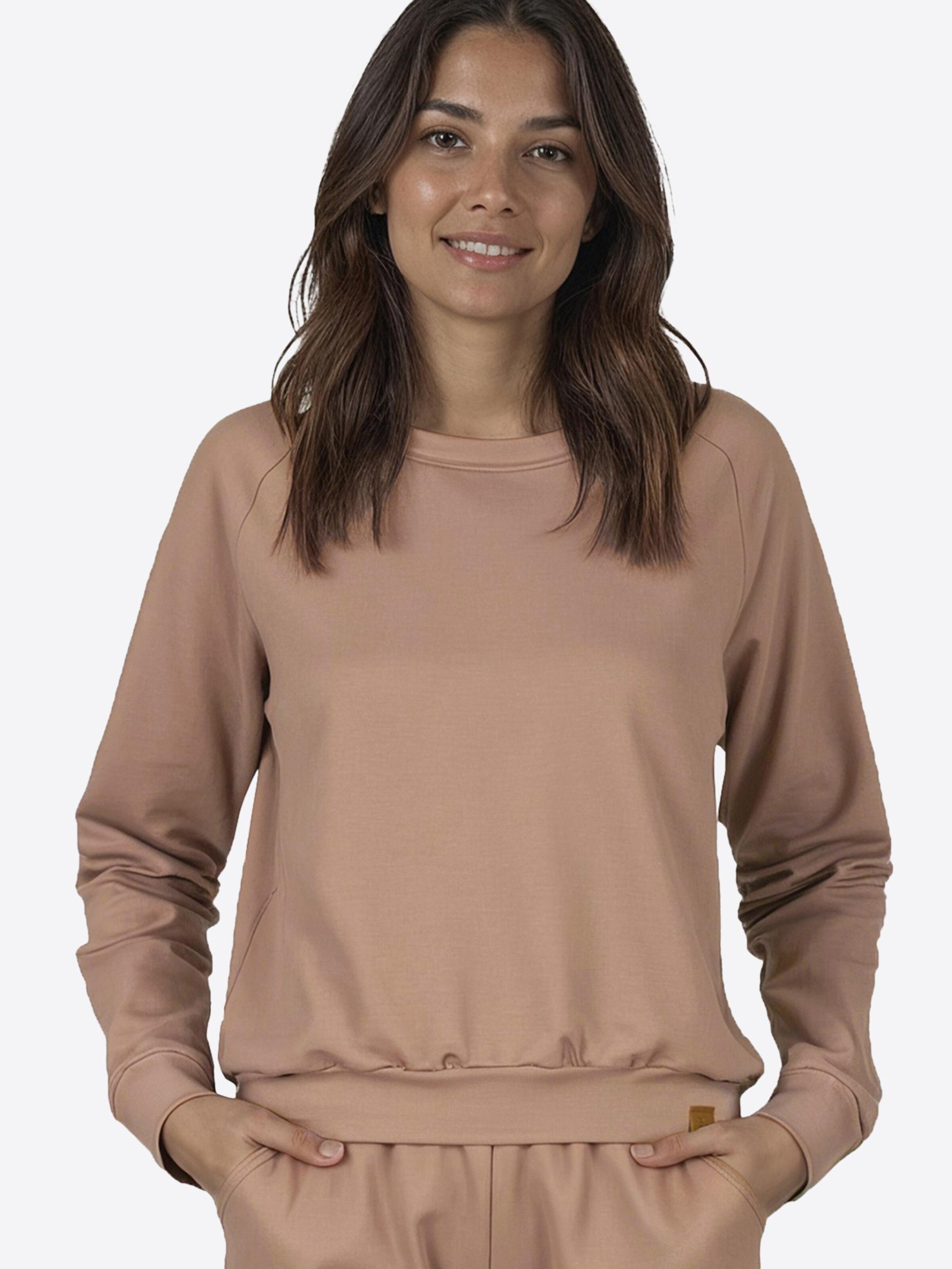 Vivisence Sweatshirt '9004' in Beige: voorkant