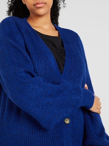 ONLY Carmakoma Knit Cardigan 'CLARE' in Blue