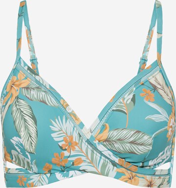 SUNSEEKER Triangle Bikini Top in Blue: front