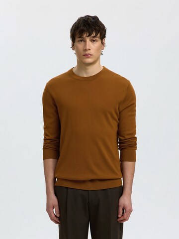 SELECTED Pullover 'SLHTray' in Braun: Vorderseite