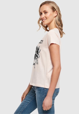 Merchcode Shirt 'Thin Lizzy - Rose' in Pink