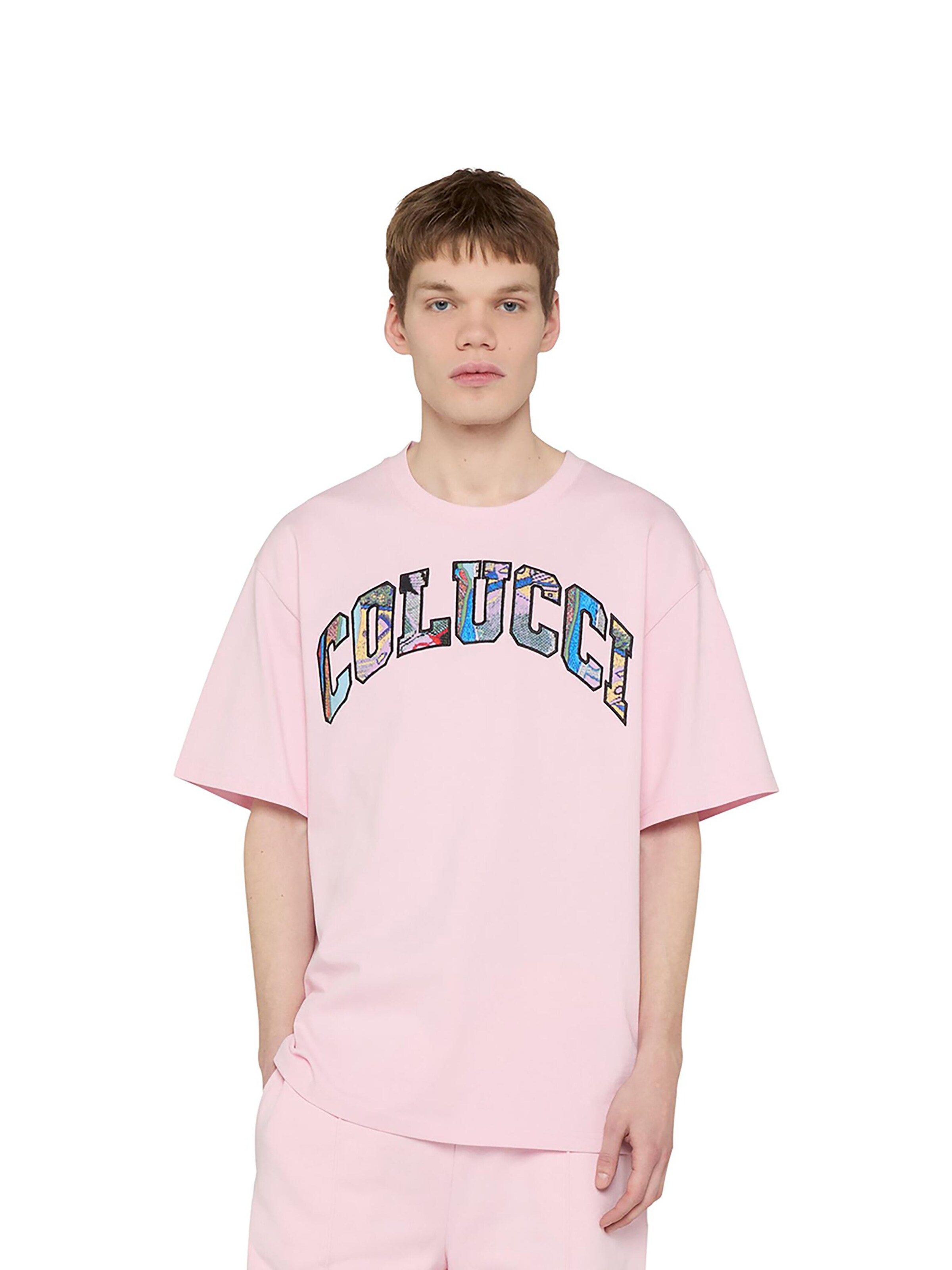 T-Shirt 'College Logo' Colucci en rose