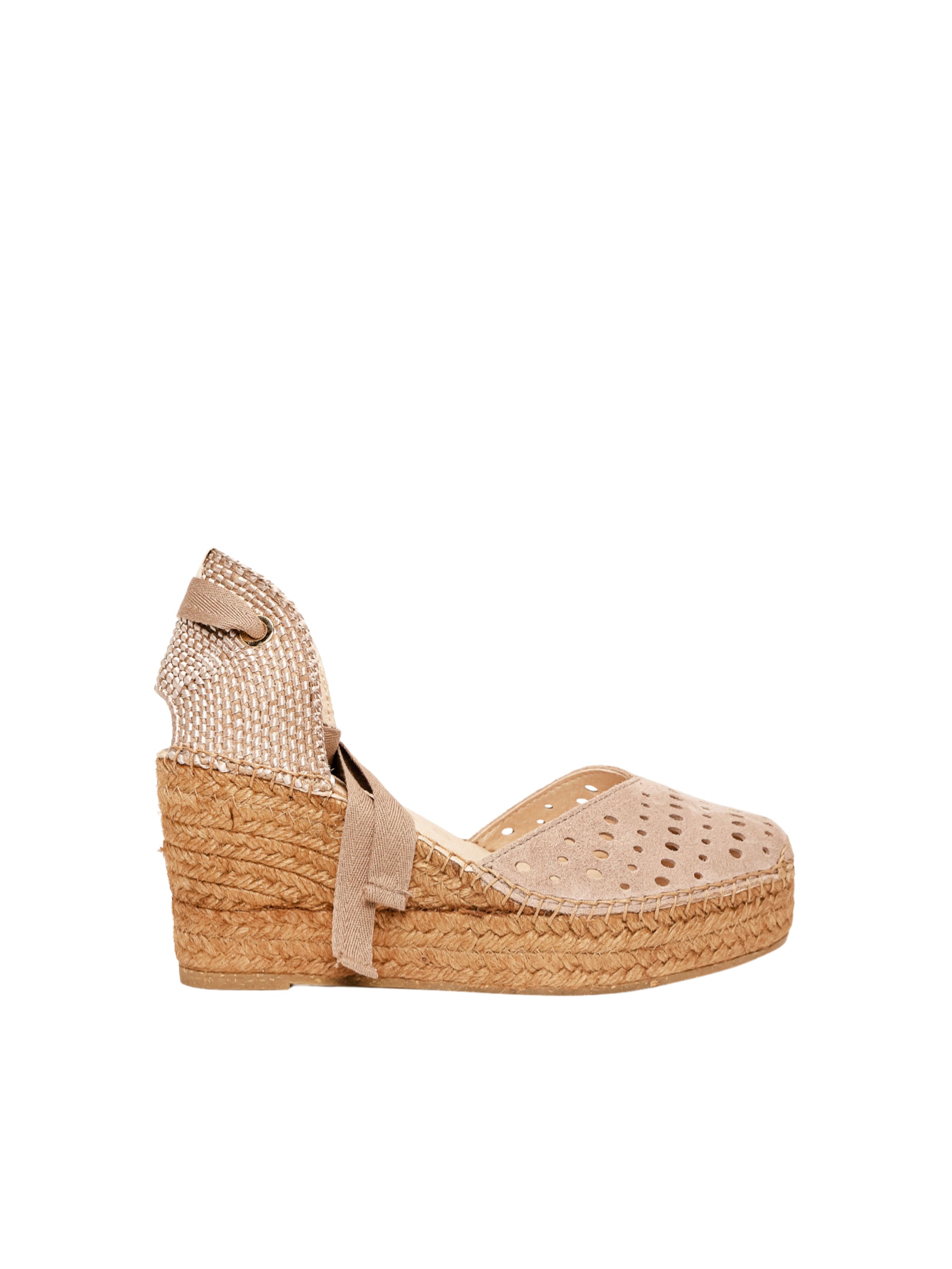 Alhamas - Sandalias 'Alpargata Cuña 8 cm' en gris: frente