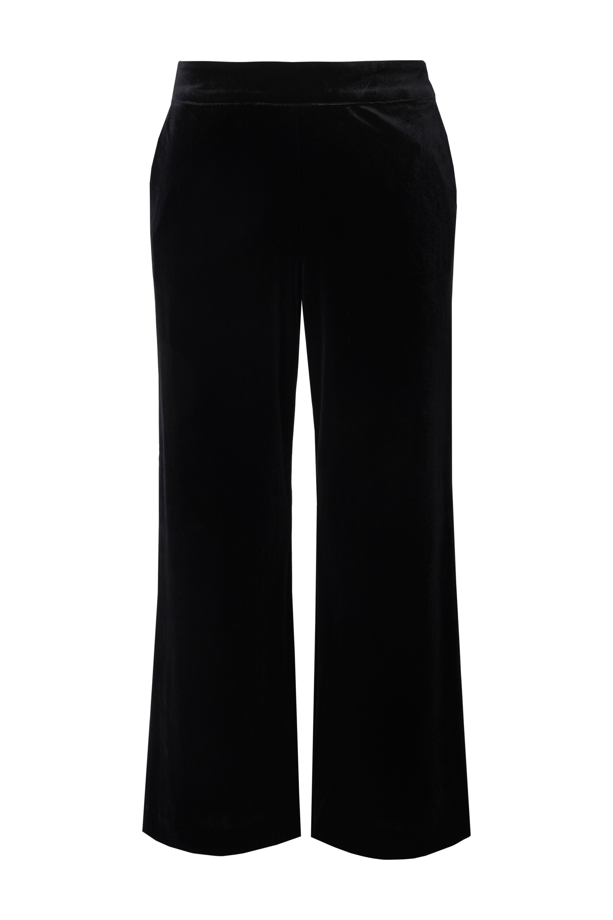 Ulla Popken Flared Trousers in Black: front