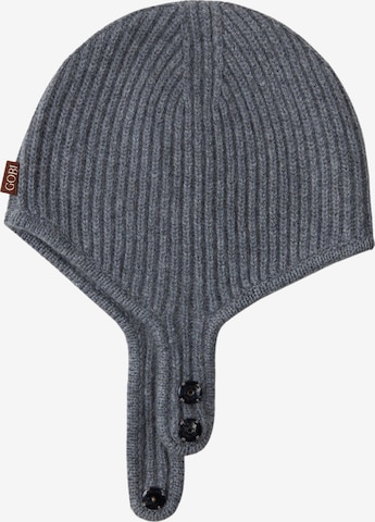 GOBI Cashmere Pipo 'Knitted Aviator Cap' värissä harmaa: etupuoli