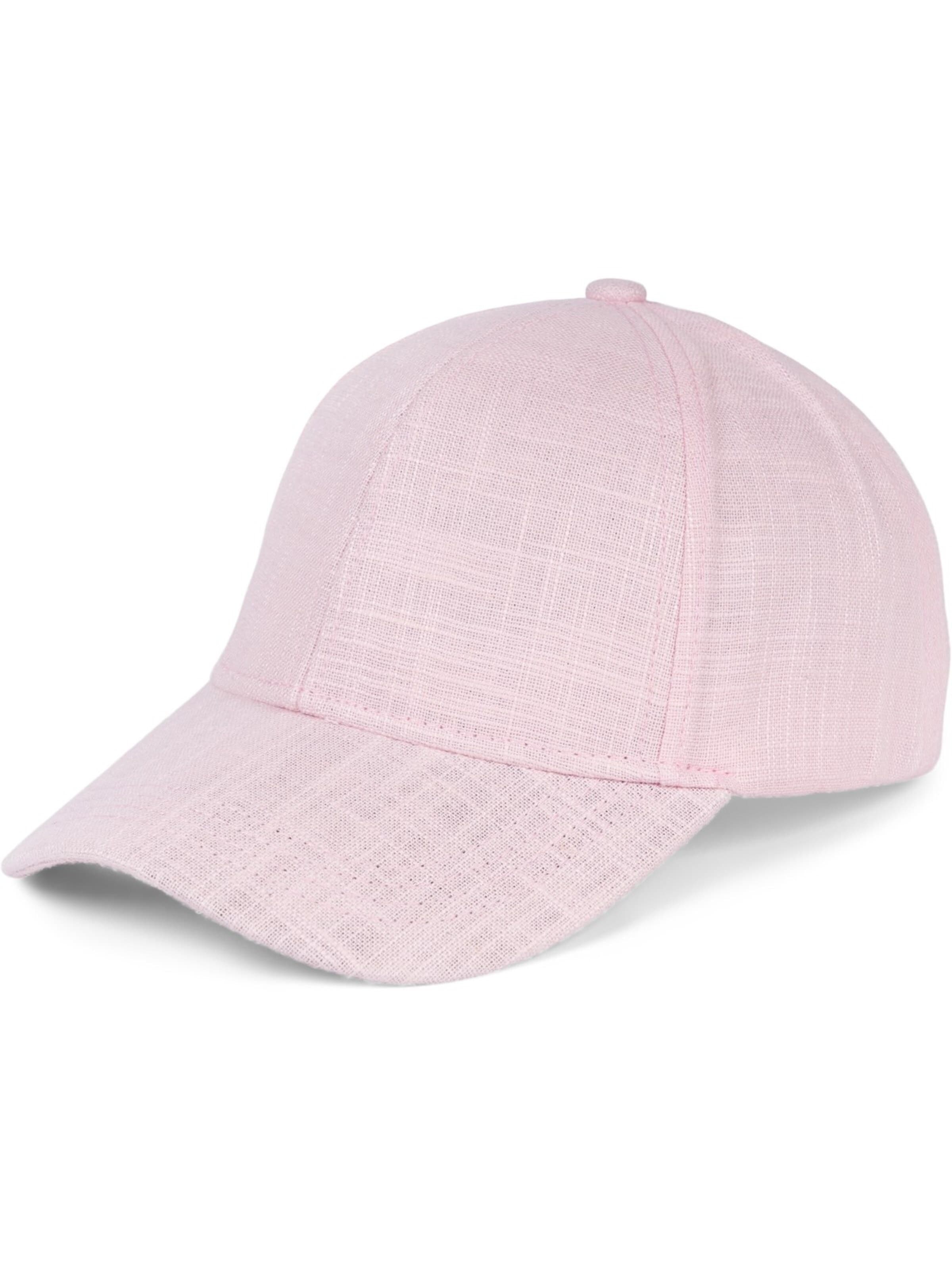 styleBREAKER Cap 'Leinen Baseball Cap' in Pink: front