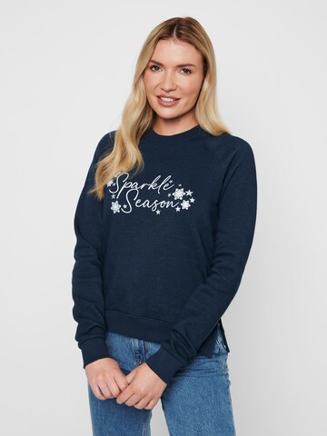 Threadbare Sweatshirt 'Icicle' in Blue: front