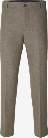 SELECTED HOMME regular Bukser med lægfolder i brun: forside