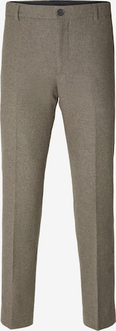 SELECTED HOMME Regular Bundfaltenhose in Braun: predná strana