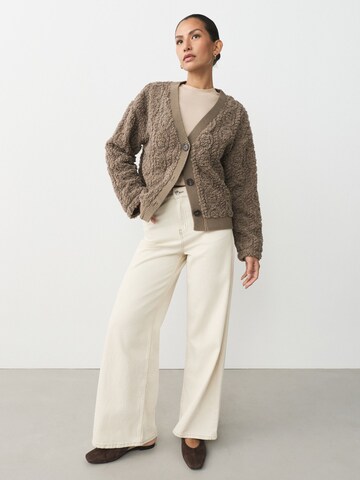 Next Fleecová mikina – hnědá: přední strana