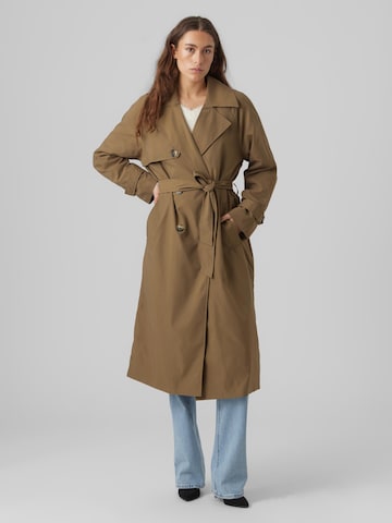 VERO MODA Between-Seasons Coat 'Tessa' in Brown: front