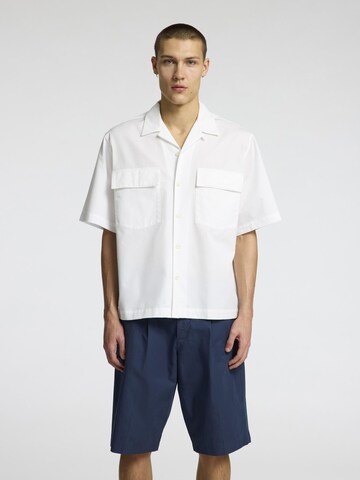 SELECTED - Ajuste confortable Camisa en blanco: frente