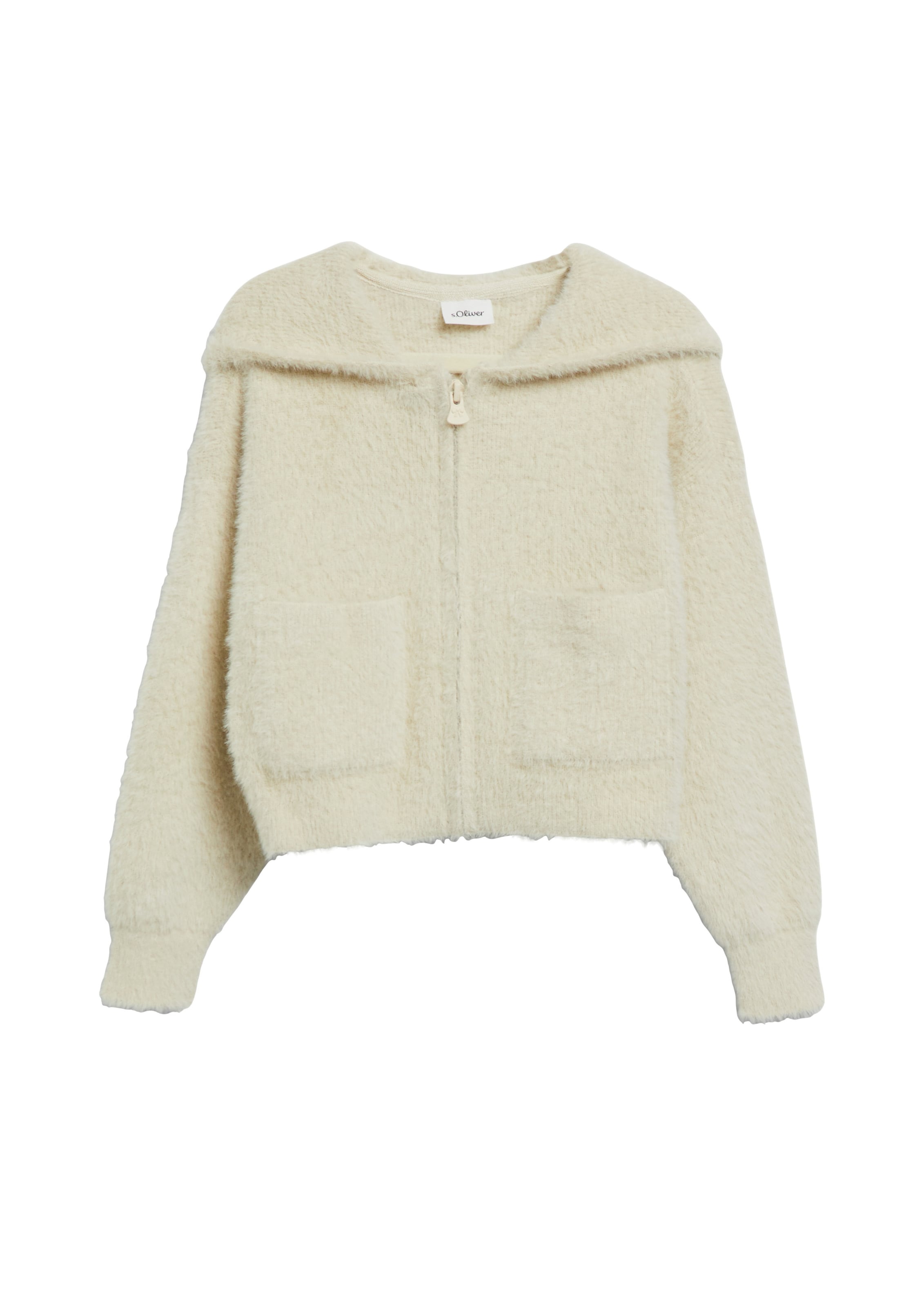 s.Oliver Gebreid vest in Beige: voorkant