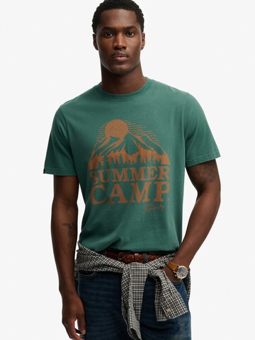 Superdry & Co T-shirt 'Retro Outdoor' i grön: framsida