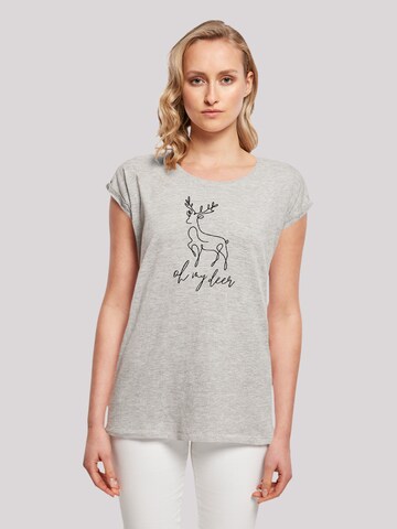 F4NT4STIC Shirt 'Winter Christmas Deer' in Grijs